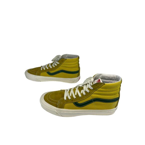 Vans Vault OG Sk8-Hi LX Green Sulphur Canvas Suede Sneaker - Picture 3 of 10